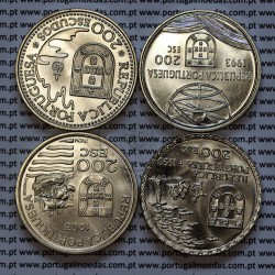 Portugal, Complete set 4 coins from the 4ª Series of Portuguese Discoveries, Copper-nickel 1993 of "Arrival in Japan"