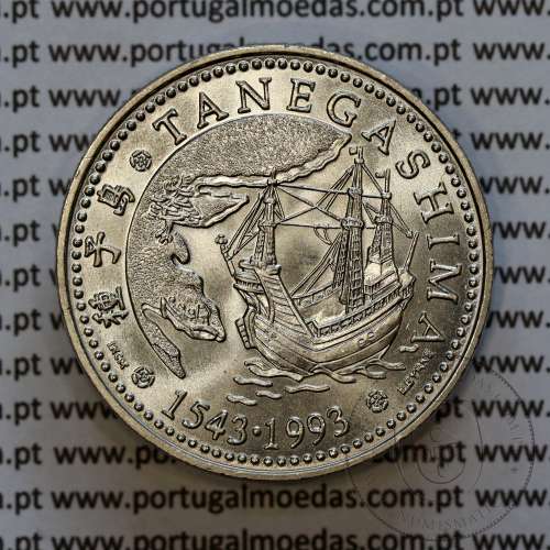 200 Escudos 1993 Tanegashima 1543, Cuproníquel, IV Série dos Descobrimentos Portugueses, World Coins Portugal KM 665