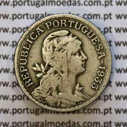 Portugal, 1 Escudo 1935 Copper-Nickel, 1$00 1935 alpaca, Key Date of the serie 1 Escudo, (F+), World Coins Portugal KM 578