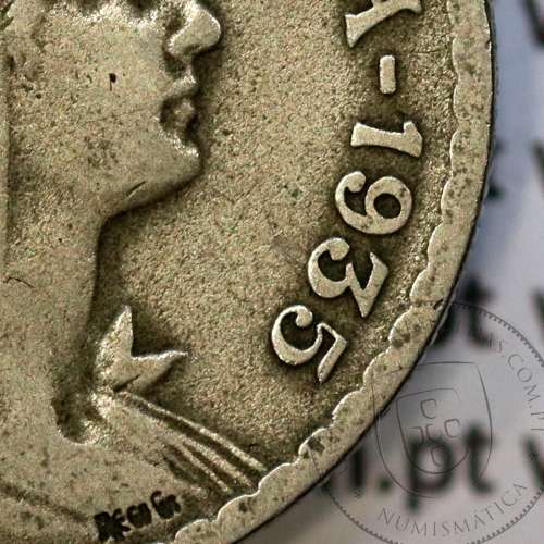 1 Escudo 1935 Alpaca, 1$00 1935 alpaca Republica Portuguesa, (BC+) World Coins Portugal  KM 578