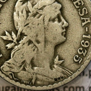 1 Escudo 1935 Alpaca, 1$00 1935 alpaca Republica Portuguesa, (BC+) World Coins Portugal  KM 578