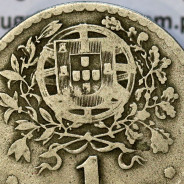 Portugal, 1 Escudo 1935 Copper-Nickel, 1$00 1935 alpaca, Key Date of the serie 1 Escudo, (F+), World Coins Portugal KM 578