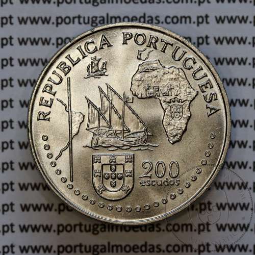 Portugal coin, 200 Escudos 1994 Treaty of Tordesillas 1494, Copper-nickel, World Coins Portugal KM 671