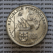 Portugal coin, 200 Escudos 1994 Treaty of Tordesillas 1494, Copper-nickel, World Coins Portugal KM 671