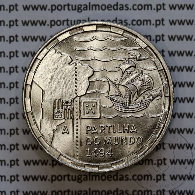 200 Escudos 1994 Partilha do Mundo 1494, Cuproníquel, V Série dos Descobrimentos Portugueses, World Coins Portugal KM 672