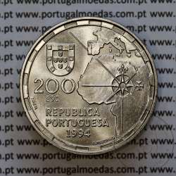Portugal coin, 200 Escudos 1994 The Division of the World 1494, Copper-nickel, World Coins Portugal KM 672