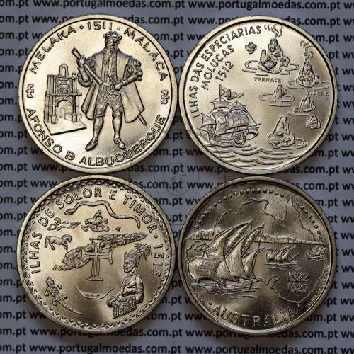 VI Série moedas dos descobrimentos em Cuproníquel 1995, 4 moedas 200$00 Cuproníquel, "Na rota das Especiarias", Série completa