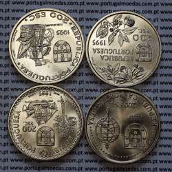 VI Série moedas dos descobrimentos em Cuproníquel 1995, 4 moedas 200$00 Cuproníquel, "Na rota das Especiarias", Série completa