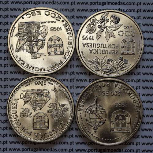 VI Série moedas dos descobrimentos em Cuproníquel 1995, 4 moedas 200$00 Cuproníquel, "Na rota das Especiarias", Série completa