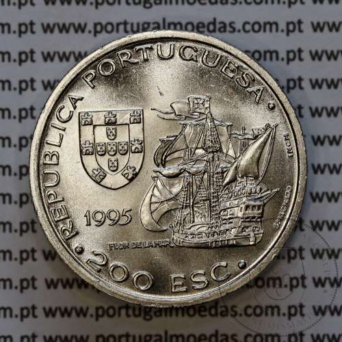 200 Escudos 1995 Afonso de Albuquerque, Malaca, Cuproníquel, VI Série dos Descobrimentos Portugueses, World Coins Portugal KM681