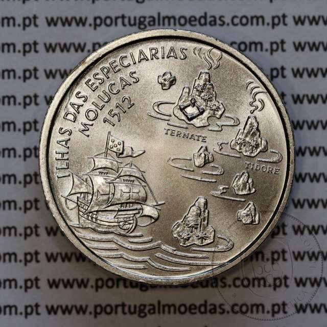 Portugal coin, 200 Escudos 1995 Spice Islands, Moluccas 1512, Copper-nickel, World Coins Portugal KM 682