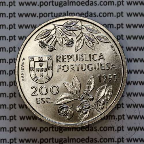 Portugal coin, 200 Escudos 1995 Spice Islands, Moluccas 1512, Copper-nickel, World Coins Portugal KM 682