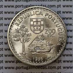 200 Escudos 1995 Ilhas de Solor e Timor 1515, Cuproníquel, VI Série dos Descobrimentos Portugueses, World Coins Portugal KM 683