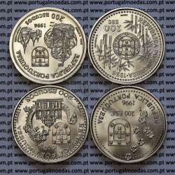 Portugal, Complete set 4 coins from the 7ª Series of Portuguese Discoveries, Copper-nickel 1996 of "Navigating the China Sea"