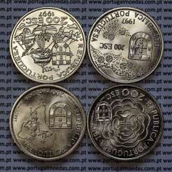 VIII Série moedas dos descobrimentos em Cuproníquel 1997, 4 moedas 200$00 Cuproníquel, "A Missionação Cristã", Série completa