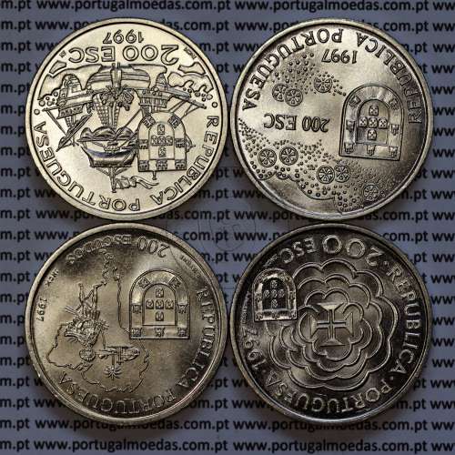 VIII Série moedas dos descobrimentos em Cuproníquel 1997, 4 moedas 200$00 Cuproníquel, "A Missionação Cristã", Série completa