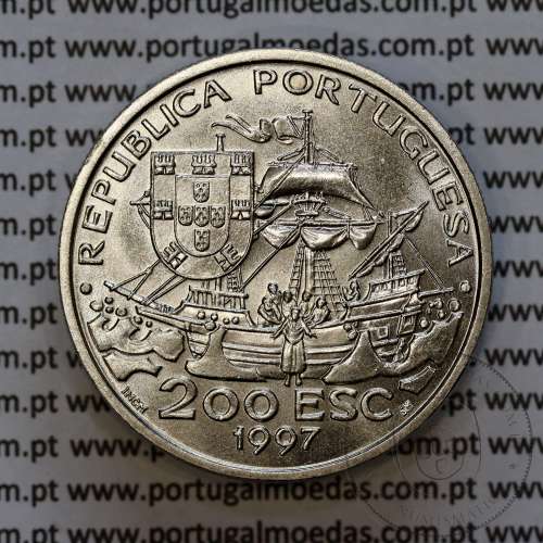 200 Escudos 1997 S. Francisco Xavier, Cuproníquel, VIII Série dos Descobrimentos Portugueses, World Coins Portugal KM 697