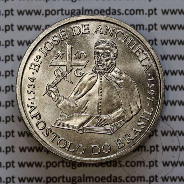 Portugal coin, 200 Escudos 1997 Blessed José de Anchieta 1534-1597 Apostle of Brazil, Copper-nickel, World Coins Portugal KM 699