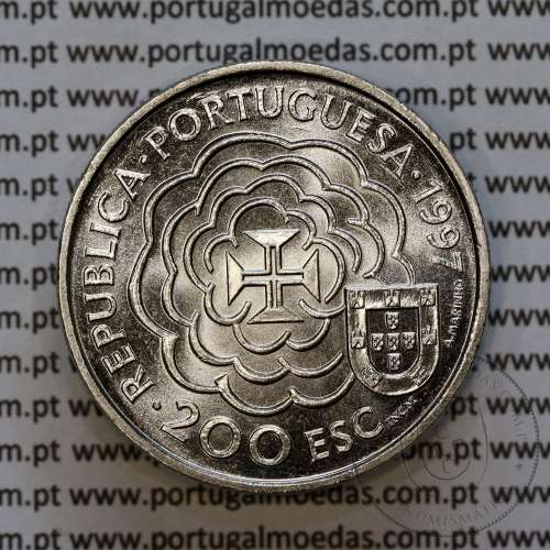 Portugal coin, 200 Escudos 1997 Brother Bento de Góis 1562-1607 missionary in China, Copper-nickel, World Coins Portugal KM 700