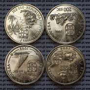 IX Série moedas dos descobrimentos em cuproníquel 1998, 4 moedas 200$00, Vasco da Gama e o Caminho Marítimo para a Índia