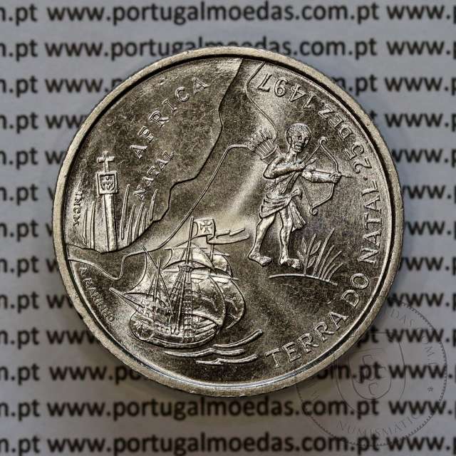 200 Escudos 1998 Terra do Natal 1497, Cuproníquel, IX Série dos Descobrimentos Portugueses, World Coins Portugal KM 710
