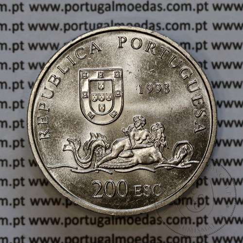 200 Escudos 1998 Moçambique 1498, Cuproníquel, IX Série dos Descobrimentos Portugueses, World Coins Portugal KM 711