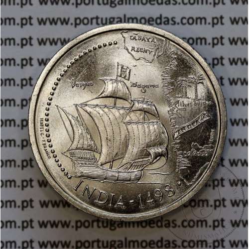 200 Escudos 1998 Índia 1498, Chegada à Índia, Cuproníquel, IX Série dos Descobrimentos Portugueses, World Coins Portugal KM 712