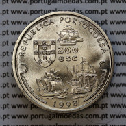 Portugal coin, 200 Escudos 1998 Vasco da Gama 1497-1498, Copper-nickel, World Coins Portugal KM 709