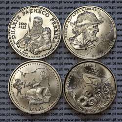 X Série moedas dos descobrimentos em Cuproníquel 1999, 4 moedas 200$00 Cuproníquel, "Brasil, O Mundo Novo", Série completa X Série moedas dos descobrimentos em Cuproníquel 1999, 4 moedas 200$00 Cuproníquel, "Brasil, O Mundo Novo", Série completa