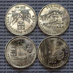 X Série moedas dos descobrimentos em Cuproníquel 1999, 4 moedas 200$00 Cuproníquel, "Brasil, O Mundo Novo", Série completa X Série moedas dos descobrimentos em Cuproníquel 1999, 4 moedas 200$00 Cuproníquel, "Brasil, O Mundo Novo", Série completa