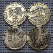 X Série moedas dos descobrimentos em Cuproníquel 1999, 4 moedas 200$00 Cuproníquel, "Brasil, O Mundo Novo", Série completa