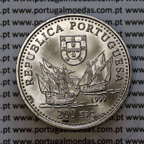 200 Escudos 1999 Duarte Pacheco Pereira 1460, Cuproníquel, X Série dos Descobrimentos Portugueses, World Coins Portugal KM 719