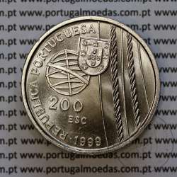 200 Escudos 1999  Morte no Mar, Cuproníquel, X Série dos Descobrimentos Portugueses, World Coins Portugal KM 716