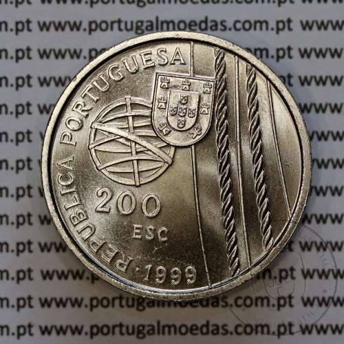 200 Escudos 1999  Morte no Mar, Cuproníquel, X Série dos Descobrimentos Portugueses, World Coins Portugal KM 716