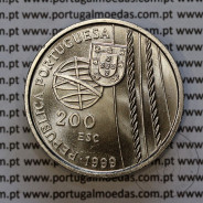 200 Escudos 1999  Morte no Mar, Cuproníquel, X Série dos Descobrimentos Portugueses, World Coins Portugal KM 716