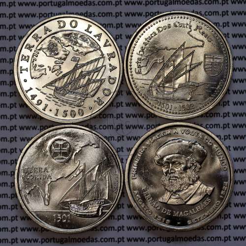 XI  Série moedas dos descobrimentos, 4 moedas 200$00 Cuproníquel 2000, "A Abertura de novas Fronteiras", Série completa