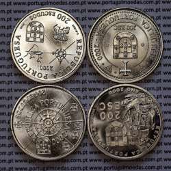 XI  Série moedas dos descobrimentos, 4 moedas 200$00 Cuproníquel 2000, "A Abertura de novas Fronteiras", Série completa
