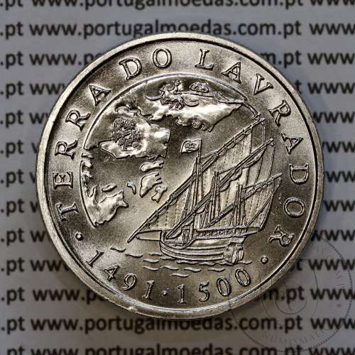 Portugal coin, 200 Escudos Terra do Lavrador 1491-1500, Copper-nickel, World Coins Portugal KM 728