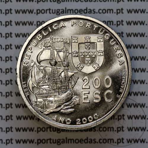 200 Escudos 2000 Fernão de Magalhães 1519-1522, Cuproníquel, XI Série dos Descobrimentos Portugueses, W. Coins Portugal KM 731