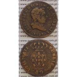 MOEDA "PATACO" 40 REIS BRONZE 1827 (BC+) DATA ENTRE PONTOS