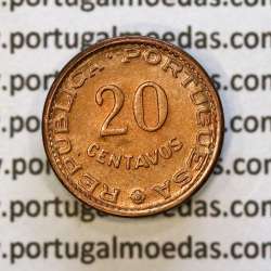 20 Centavos 1973 Bronze Guiné, $20 centavos 1973 Ex-colónia Portuguesa Guiné, (Soberba), World Coins Guinea Portuguese KM 13