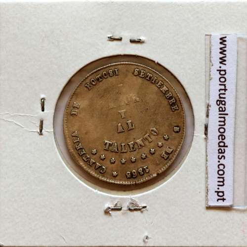 Bolívia ¼ Melgarejo 1865 Prata, (MBC+/Bela), World Coins Bolivia KM 145.1