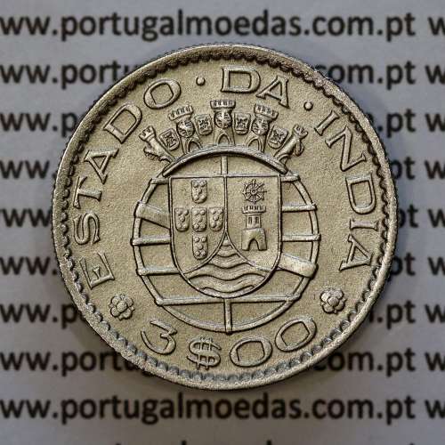 3$00 Alpaca 1959 India, 3 Escudos 1959 alpaca Estado da India Portuguesa, (Bela), World Coins India Portuguese KM 34