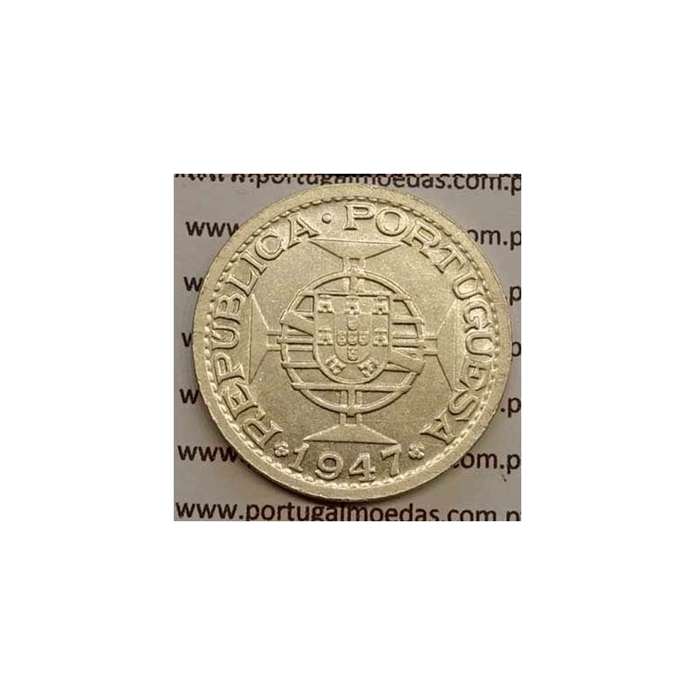 1 Rupia 1947 Prata Estado da Índia Portuguesa, Ex-Colónia, (Bela), World Coins India Portuguese KM 27