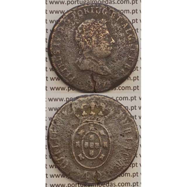 MOEDA "PATACO" 40 REIS BRONZE 1827 (BC-) DATA SEM PONTOS