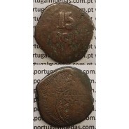 Índia, 15 Reis cobre D. João VI (1816-1826), Esfera Armilar Pequena, India Portuguesa, (MBC), World Coins India Portuguese KM232