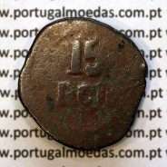 Índia, 15 Reis cobre D. João VI (1816-1826), Esfera Armilar Pequena, India Portuguesa, (MBC), World Coins India Portuguese KM232