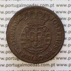 Angola coin of 1/4 Macuta 1770 copper D. José I, Single Cross, 68 Pearls, "ET" united, World Coins Angola KM 10