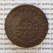 Angola coin of 1/4 Macuta 1770 copper D. José I, Single Cross, 68 Pearls, "ET" united, World Coins Angola KM 10
