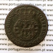 Angola coin of 1/4 Macuta 1763 copper D. José I, pearly cross, 70 Pearls, "ET" separate, World Coins Angola KM 10